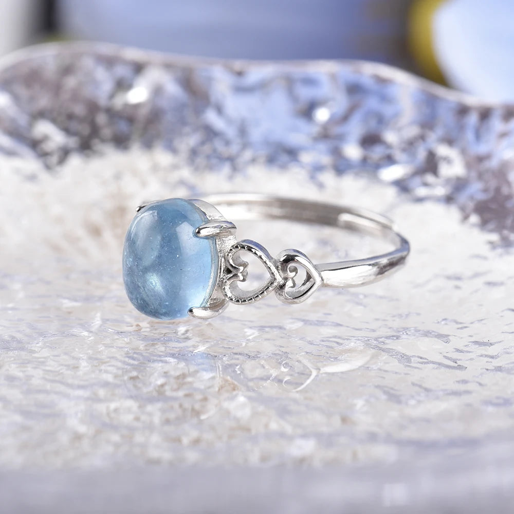 Ring-Aquamarin Herz