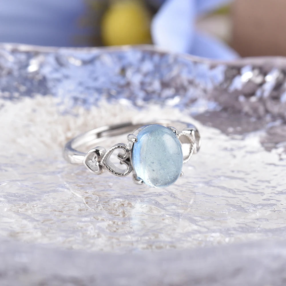 Ring-Aquamarin Herz