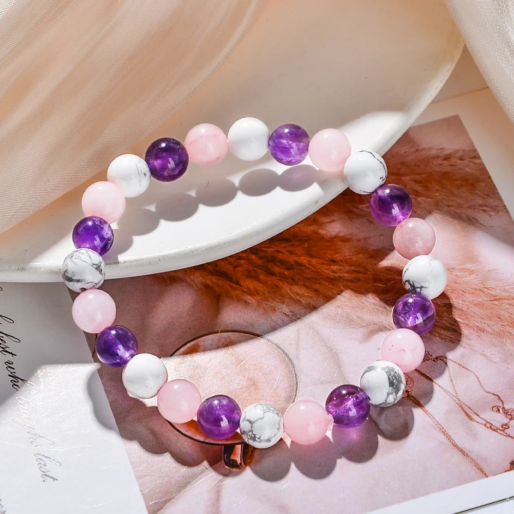 Armband - Türkis Amethyst & Rosenquarz